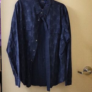 Polo Ralph Lauren XL plaited XL button up double pocket shirt
